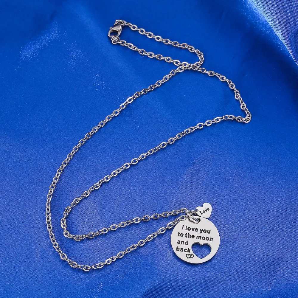 Подвеска из нержавеющей стали Love You To The Moon и Back Chain ожерелье для семьи лучшие