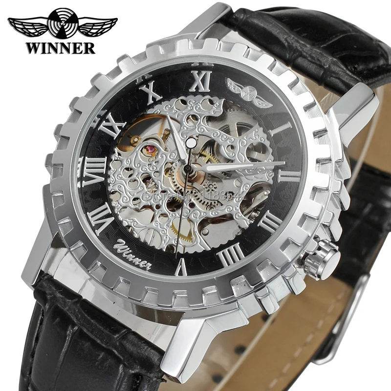 Часы Winner модные мужские часы высшего качества Заводской магазин Бесплатная