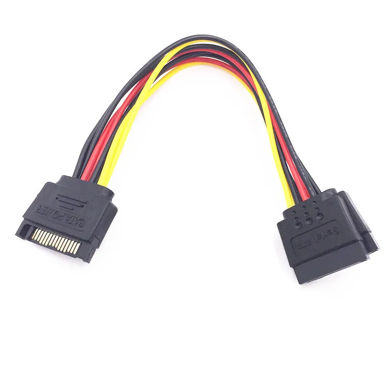 18 см компьютер питания удлинитель 15Pin SATA папа до 2 портов женский сплиттер кабель