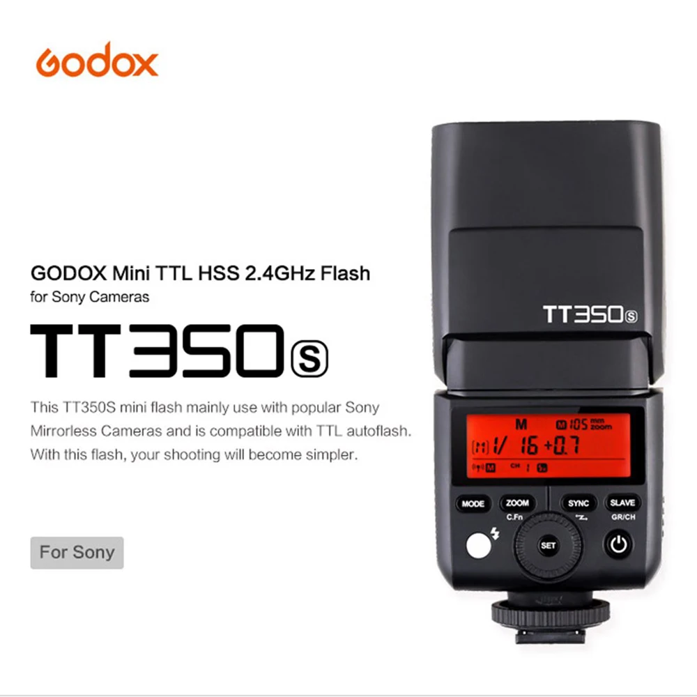 Godox TT350 Вспышка 1/8000s GN36 2,4G Беспроводная ttl HSS мини Вспышка Speedlite XPro X1T для Canon Nikon sony Fuji Olympus DSLR камера