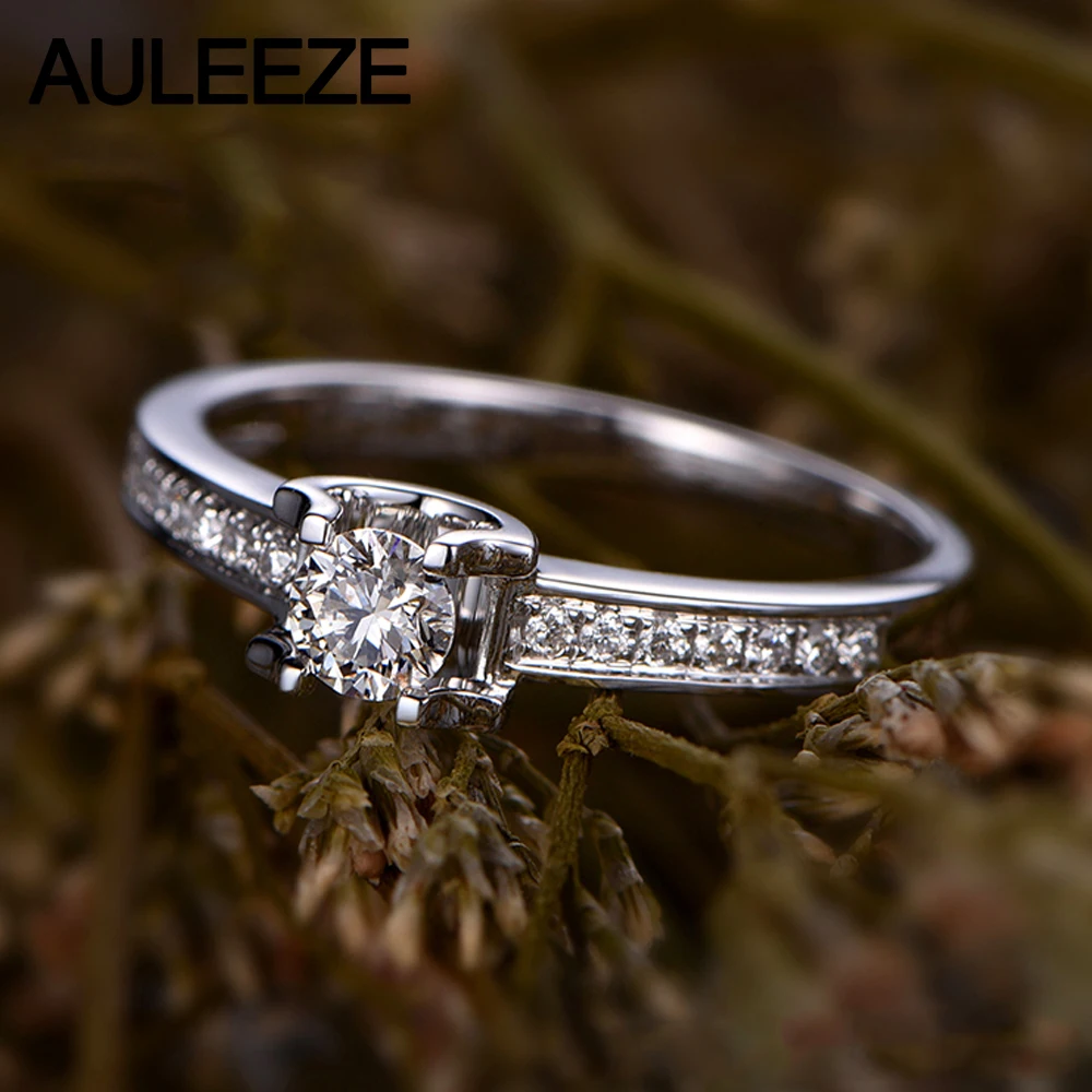 Классическое Обручальное кольцо с муассанитом 585 карат круглые лабораторные