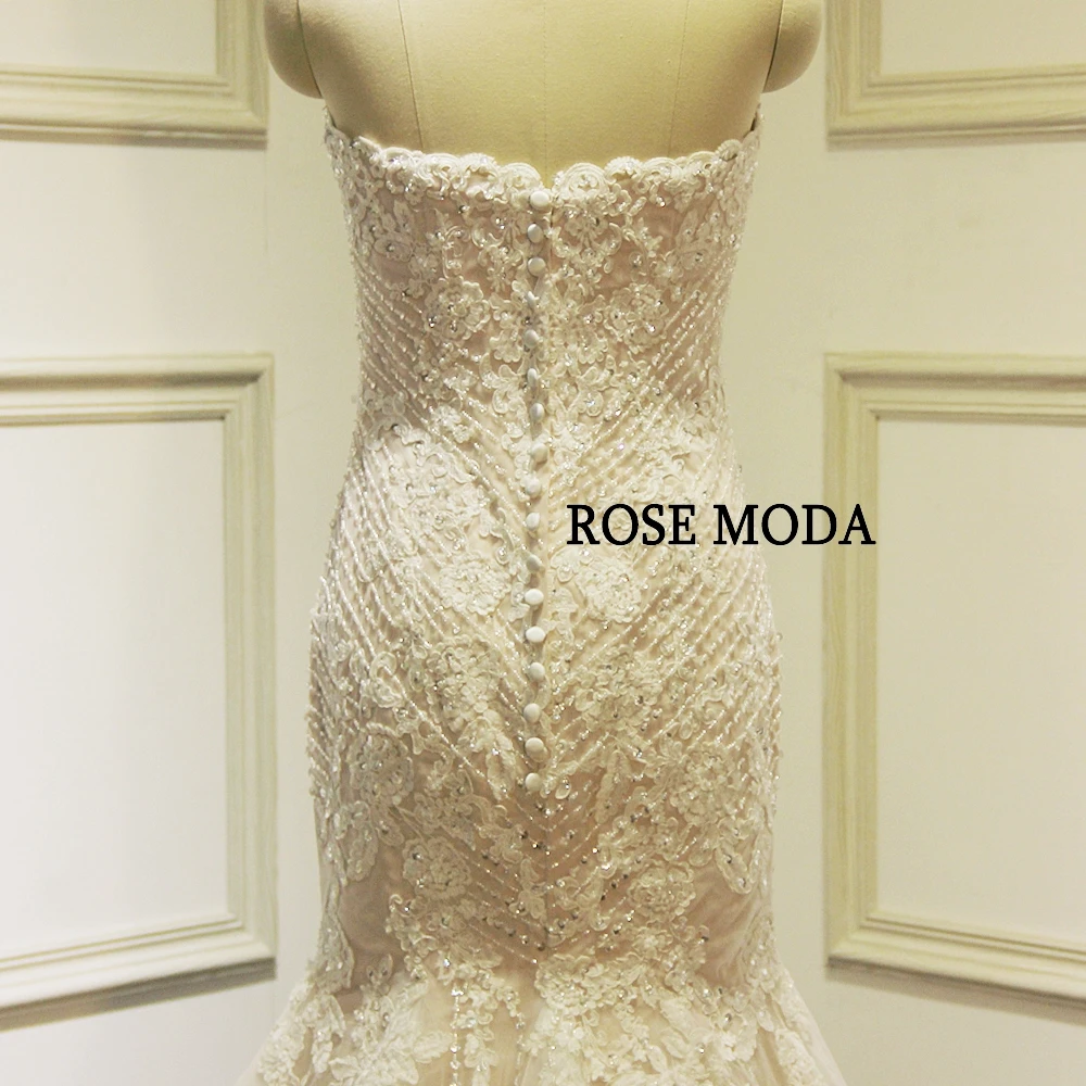 Розовое Moda Сверкающее кружевное свадебное платье русалки Розовые Свадебные платья с кружевом реальные фотографии