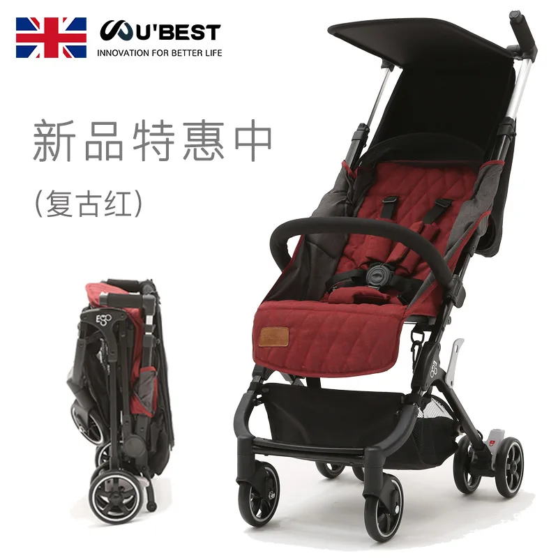 red Babyyoya, складная, 4,8 кг, ультра-светильник, детская коляска, алюминиевый материал, может сидеть и лежать, может быть на самолете, зонтик - Цвет: red