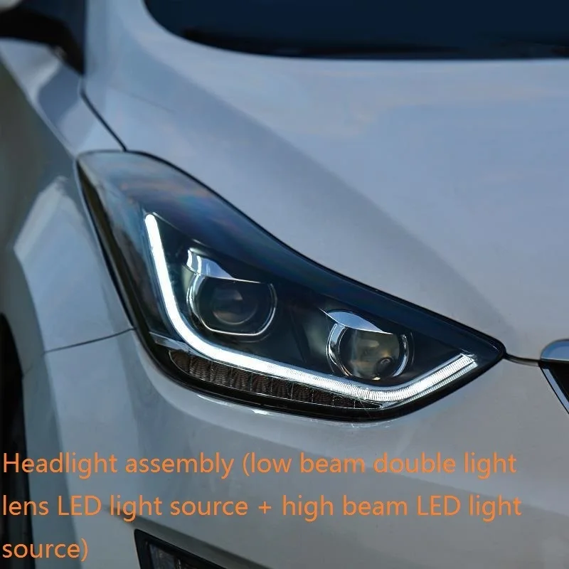 MODEL O Боковой указатель поворота внешний стиль авто Drl светодиодные дневные ходовые части фары автомобильные фары в сборе для hyundai Elantra - Цвет: MODEL O