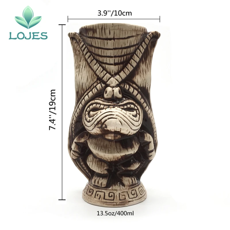 400 мл Hawaii Tiki кружки, Коктейльная чашка, пивная кружка для напитков, кружка для вина, керамическая Пасхальная кружка Tiki, барная кружка, инструмент