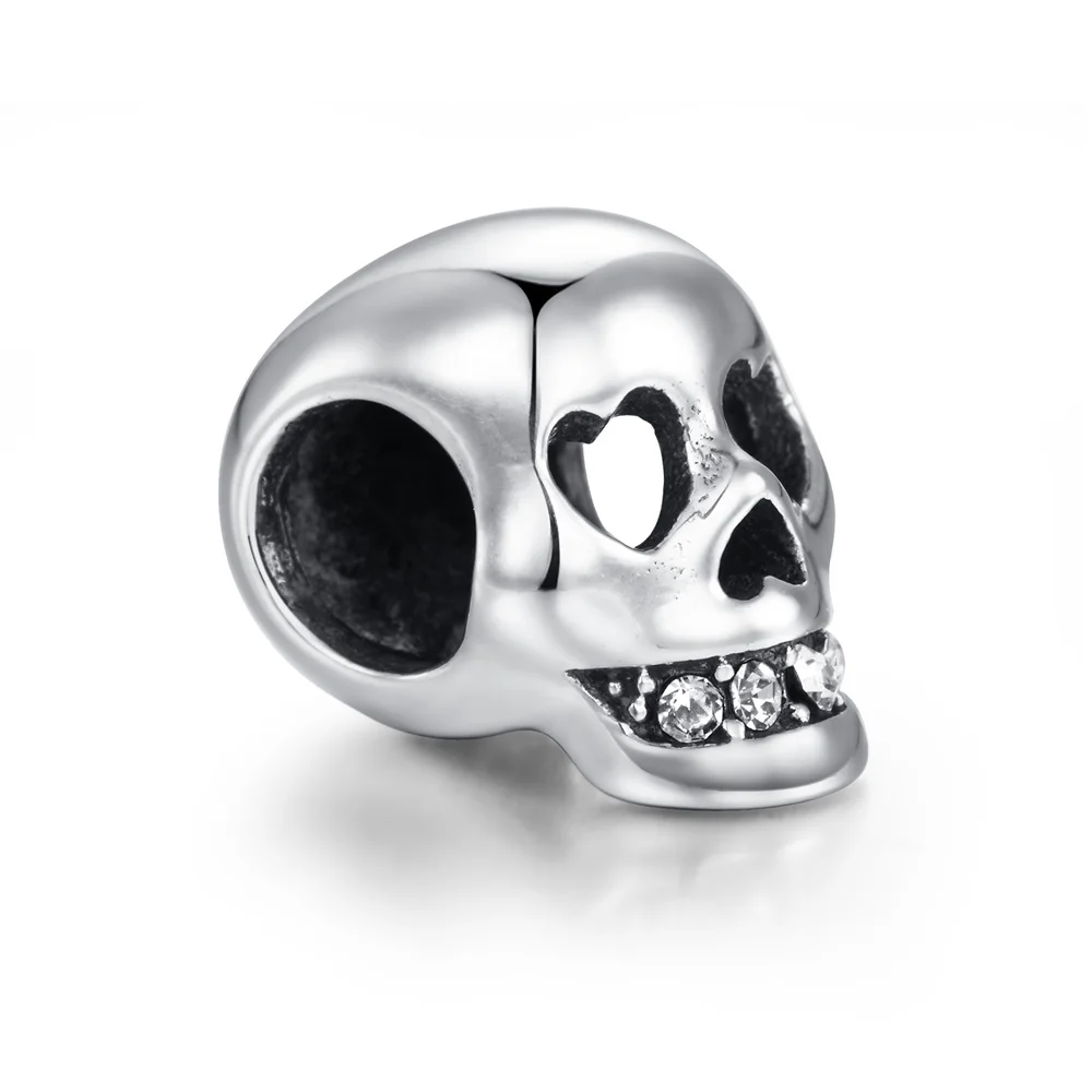Женские шармы бусины из серебра 925 пробы с черепом|head charms|charm sterlingskull head charms |