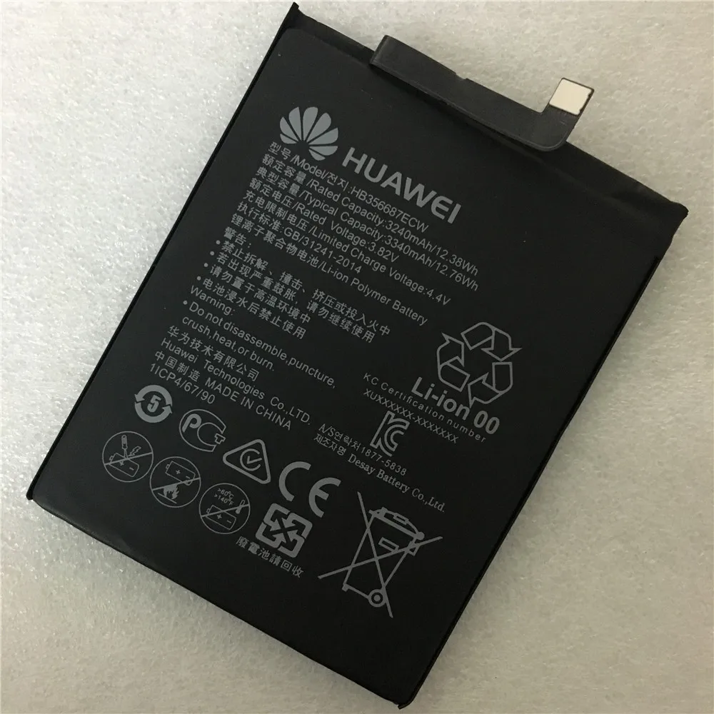 Hua Wei аккумулятор для телефона HB356687ECW для huawei Nova 2 plus/Nova 2i/G10/mate 10 Lite 3340 мАч Сменные Аккумуляторы