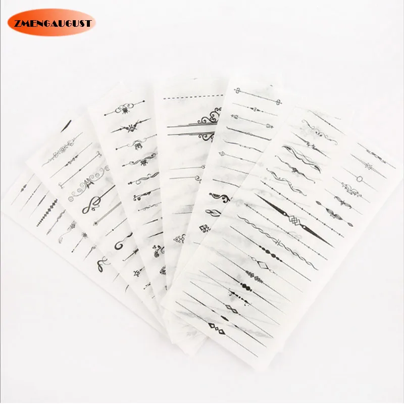 6 pcs/pack Black and white division line Stickers Set Decorative Stationery Scrapbooking DIY Diary Album Stick Label | Канцтовары для