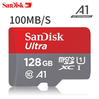 128 ГБ Двойной Флеш-накопитель SanDisk карта памяти 8 Гб оперативной памяти, 16 Гб встроенной памяти, 32 ГБ, 64 ГБ, 128 ГБ Высокое Скорость 100 МБ/с. UHS-I TF микро-sd карты Class10 ультра SDHC/SDXC карты флэш-памяти - Емкость: 128 ГБ