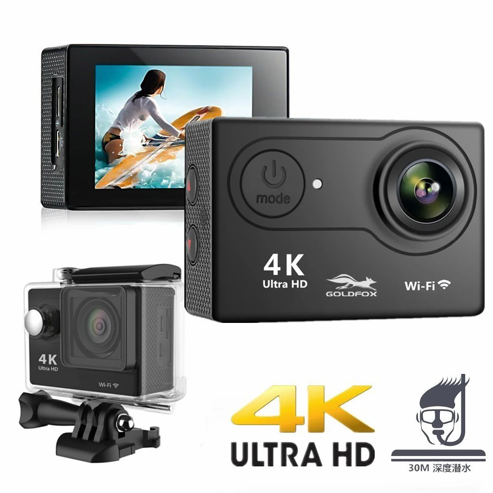 Спортивная Экшн-камера H9R Ultra HD 4 K, 12 МП, WiFi, 2,0, ЖК-экран, 30 м, водонепроницаемая Спортивная камера 170D, широкий угол обзора, с пультом дистанционного управления