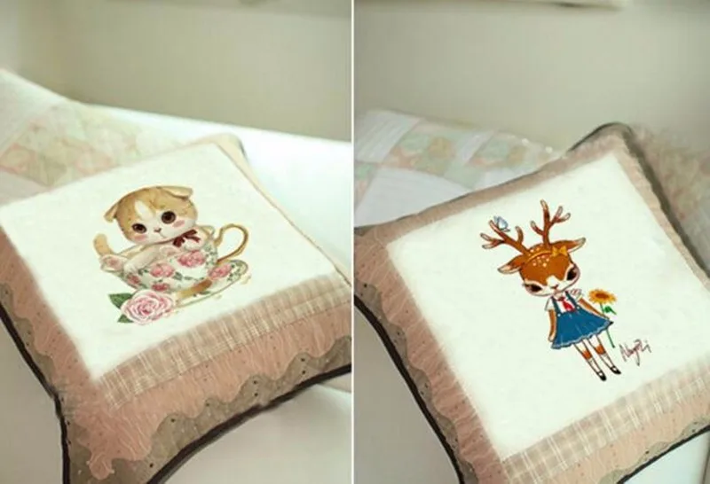 Милые девушки DIY чувствовал Лен Хлопок Ткань куклы для пошива моделей ремесел ремесленные печатных материал Лоскутная сумка ткань