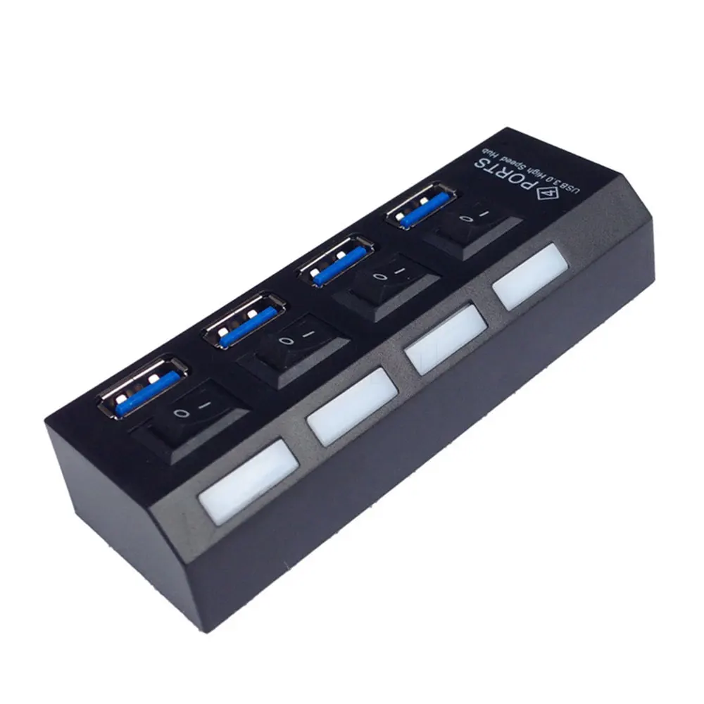 Высокоскоростной концентратор Kebidu 4 порта USB 3 0 со светодиодный ным выключателем