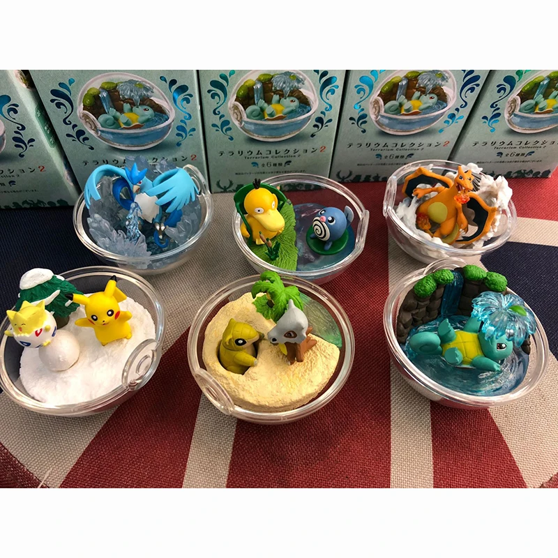 6Box/Set Transparent Super Ball Pika Blastoise Charmander Psyduck pkm Action Figure Toys Room Model Decoration for Kids