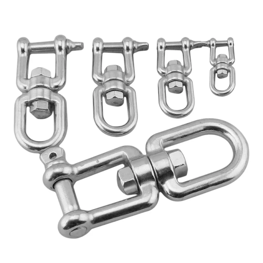 1PCS Stainless Steel Straight Link Chain Sling Lifting Universal Swivel Chain Sling Ring Eye To cross Rigging Pet Ring