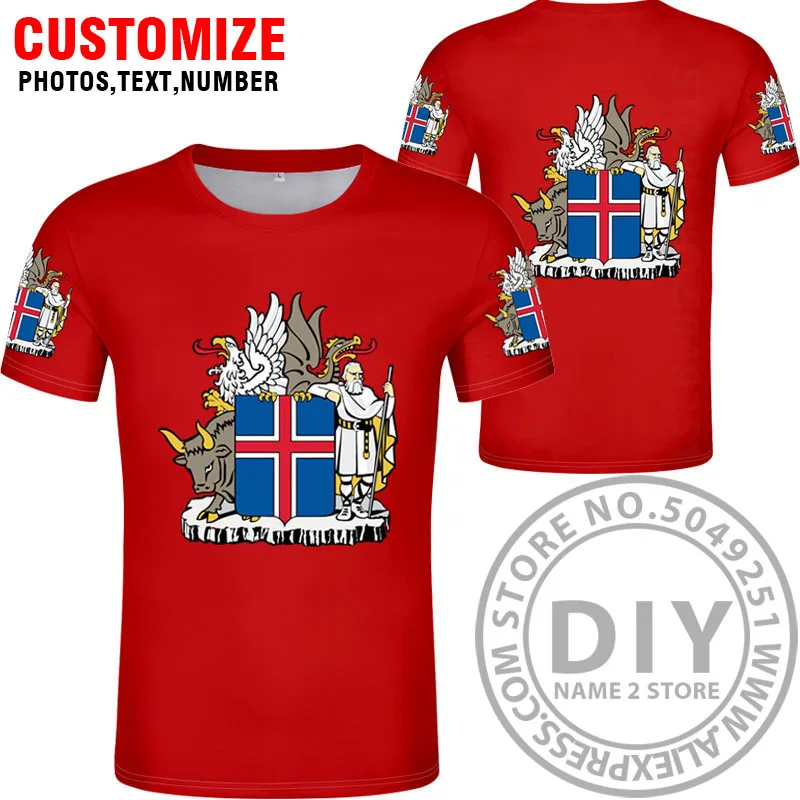 Исландская футболка diy пользовательская именная футболка с номером isl Национальный флаг исландский кантри колледж печать фото одежда - Цвет: Style 4