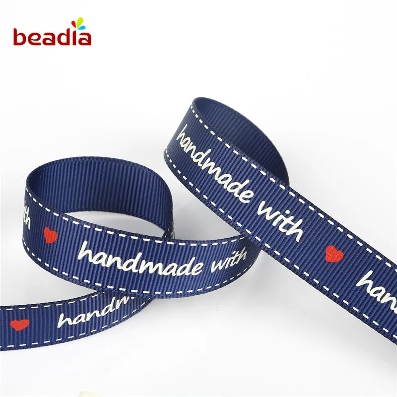 Navy 5yard 3-5yards 16 мм однолицевая напечатанная лента корд для свадебной рождественской вечеринки ювелирные изделия Упаковка украшения ремесла - Цвет: Navy 5yard