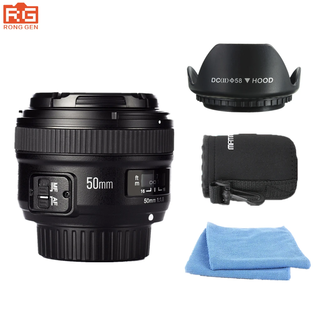 YONGNUO YN 50 мм f/1,8 AF объектив yn50мм апертура с автофокусом большая апертура для Nikon DSLR камеры как AF-S 50 мм 1,8G сумка для объектива