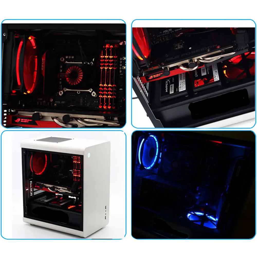 BINMER Silent 120 мм вентилятор CPU кулер RGB многоцветный чехол для компьютера охлаждающий