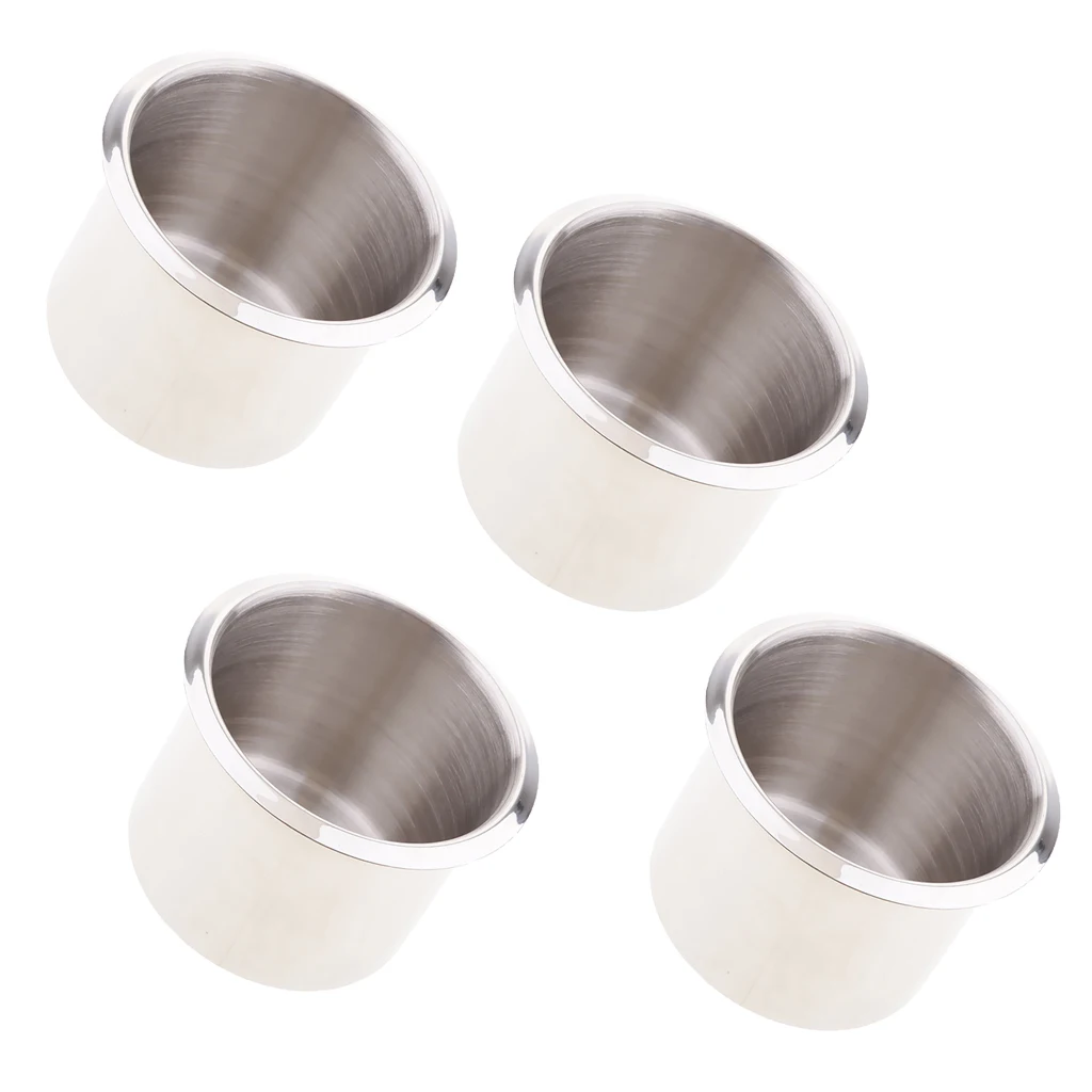 4pcs Stainless Steel Recessed Cup Drink Holder Marine Boat RV Camper 68x55mm | Автомобили и мотоциклы