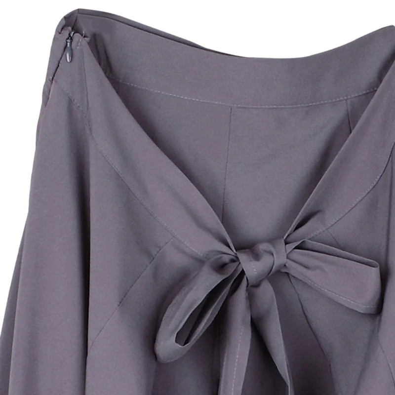 Женские юбки с запахом повседневные модные темно синие шифоновые свободные