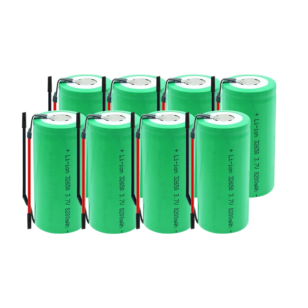 8 Pieces 1/2/4/6/8/10 шт 8200mah 3,7 V аккумулятор 32650 литий ионная батарея Перезаряжаемые Батарея с подключайте провода для светодиодный фонарик налобный фонарь - Цвет: 8 Pieces