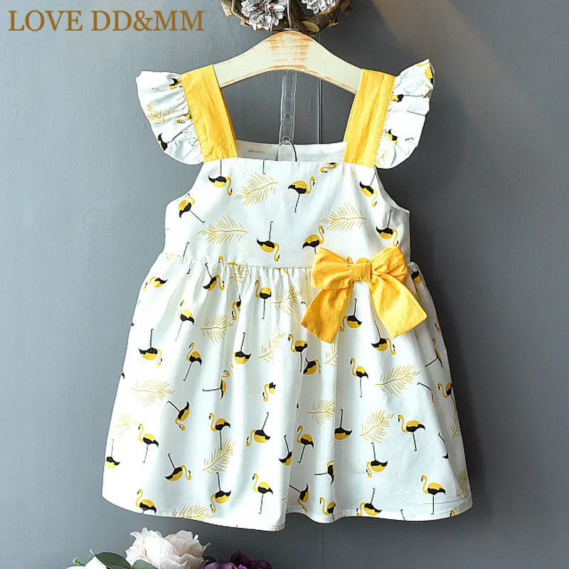 Летние платья для девочек LOVE DD &amp MM новинка детская одежда милые летающие рукава