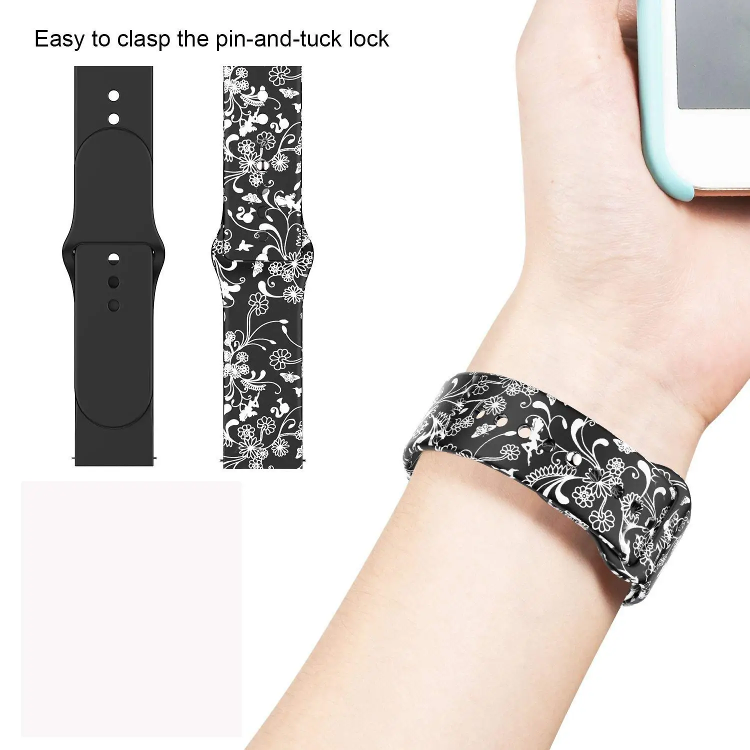 Ремешок с цветочным принтом для Fitbit Versa Band, силиконовые в форме цветка Браслет Fitbit Versa сменные браслеты браслет Ремешки для наручных часов