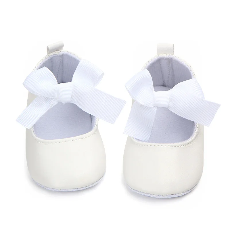 New 0-18M Toddler Baby Girl Soft PU Princess Shoes Bow Bandage Infant Prewalker Newborn Baby Shoes