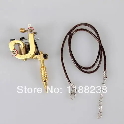 Тату пистолет ожерелье Серебряный тон Винтажный стиль 1 шт мини тату машина