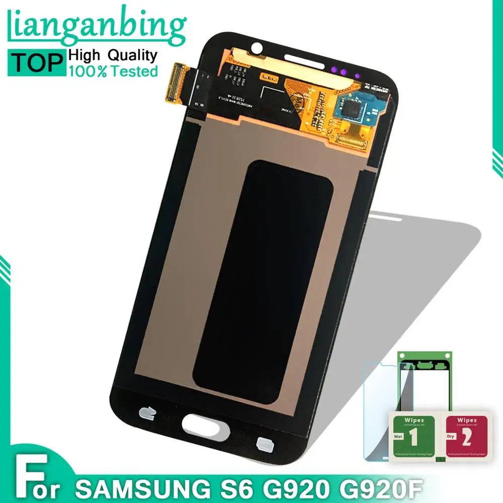 ЖК дисплей Super AMOLED S6 G920 G920F 100% протестированный рабочий сенсорный экран в сборе