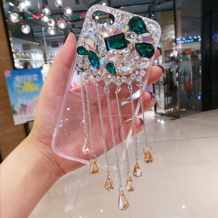 

Luxury Glitter Pendant Phone Cases For SamsungS8 S9 S10 S20 S21 PLUS Back Cover Bling Rhinestone Case For Samsung NOTE20 10 8 9