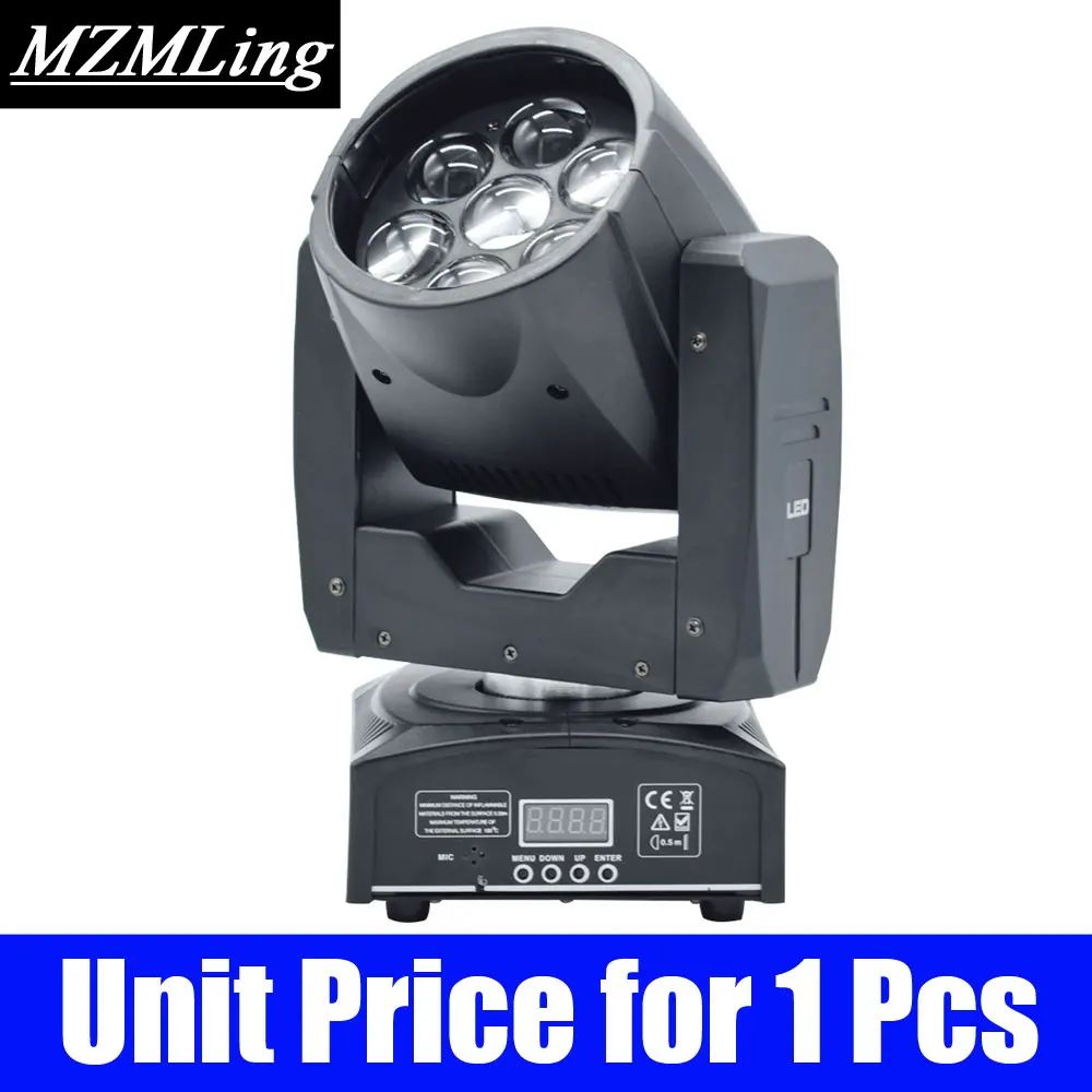 Unit Price for 1 Pcs Светодиодный светильник 7x12 Вт для мытья/масштабирования DMX512, светильник с подвижной головкой, Профессиональный DJ/бар/вечерние/шоу/сценический светильник светодиодный сценический светильник - Цвет: Unit Price for 1 Pcs