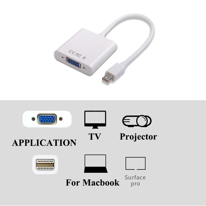 Hxairt Mini DP к VGA видео адаптер 1080p порт дисплея Thunderbolt кабели для Apple Macbook Pro Air|Кабели VGA|