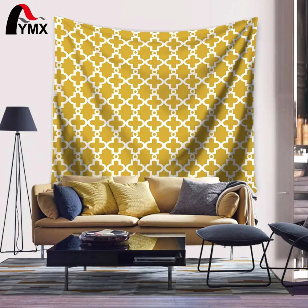 Японский гобелен занавеска на дверь длинная сине белая клетчатая льняная