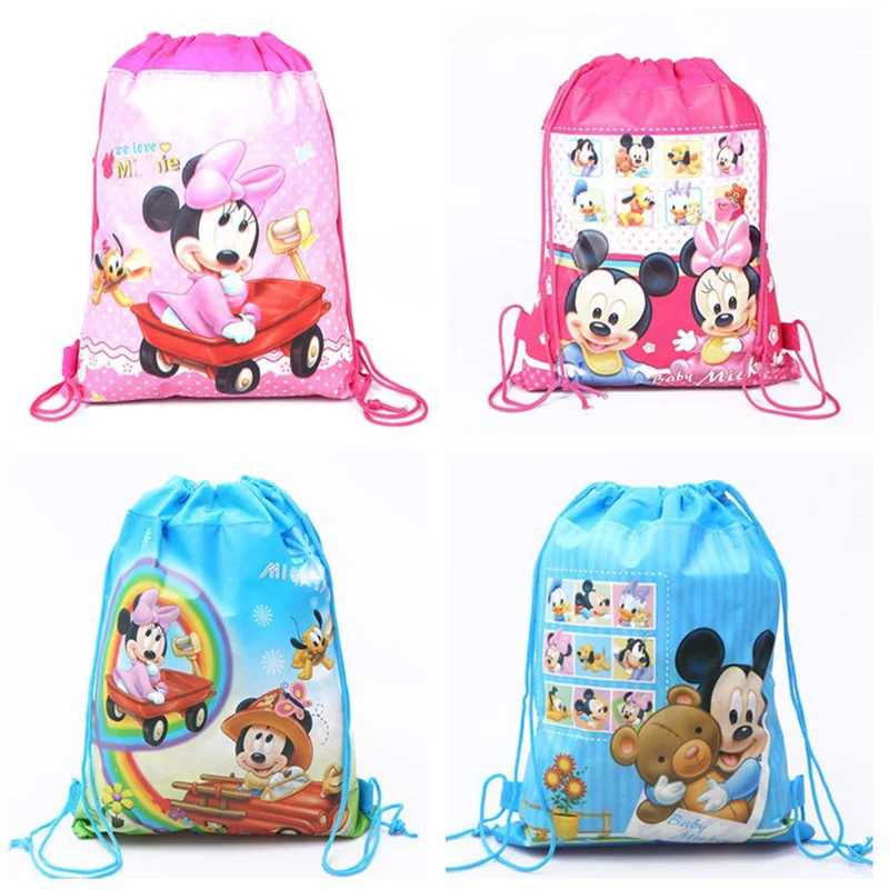 6 шт./лот тканевый нетканый рюкзак с героями мультфильмов дорожная школьная сумка