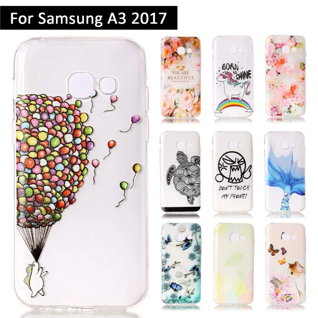 3D мягкий рельеф ТПУ чехол для Samsung Galaxy A3 2017 a320 A320F силиконовый Sansung A 3 320 320F
