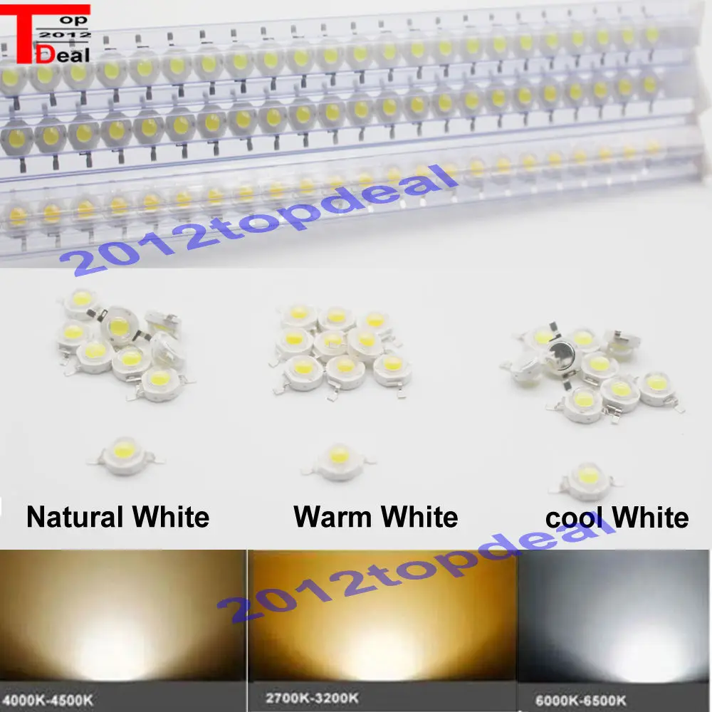 Светодиодные лампы высокой мощности 10 100 шт. 1 Вт 3 естественный/холодный