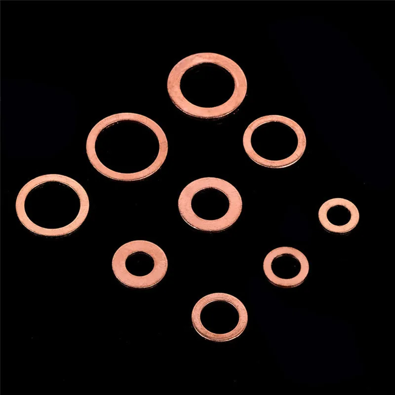 200 Pcs Copper Washer Gasket Shims Set Flat Ring Seal Assortment Kit With Box M5-M14 | Автомобили и мотоциклы