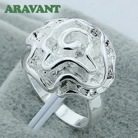 925 silver rose flower ring for women wedding fashion jewelry
