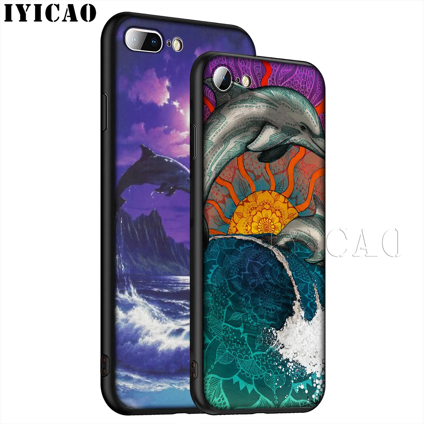 IYICAO Ocean Animal Dolphin Coque популярный Мягкий силиконовый чехол для телефона iPhone XR X XS 11 Pro