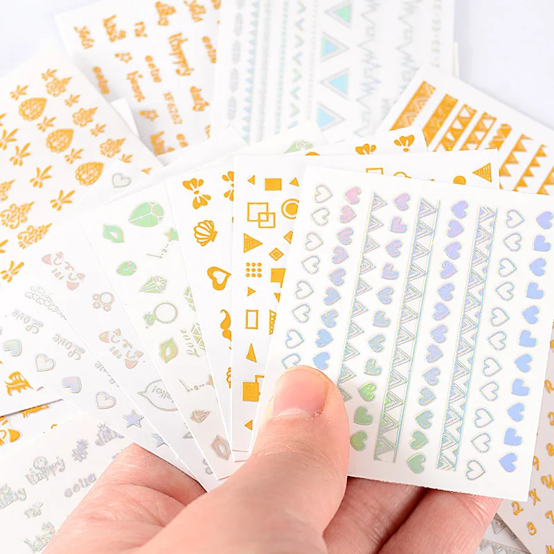 3D лазерные Слайдеры для ногтей наклейки с милым сердечком и губами клеем |