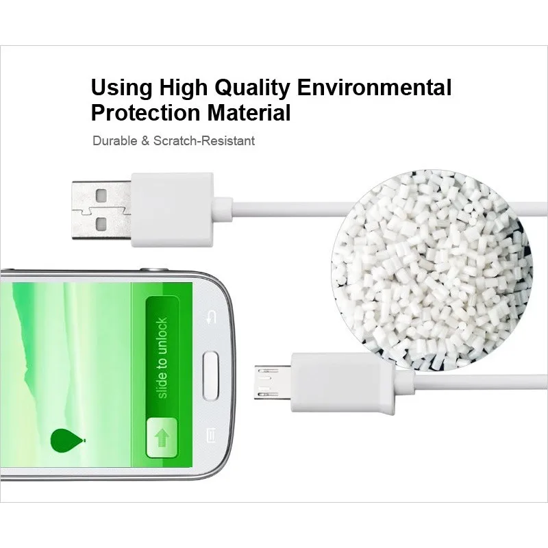 Micro USB кабель 2 м 1 для Xiaomi Huawei Android 2A Быстрая зарядка данных зарядное устройство MP3