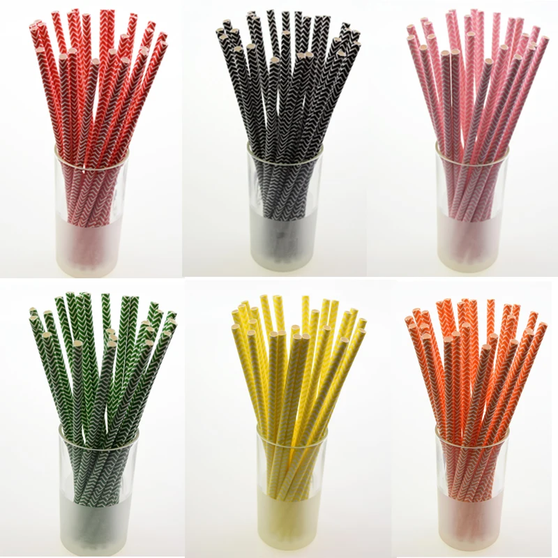 25 шт./лот маленькие волнистые бумажные соломинки для дня рождения свадьбы