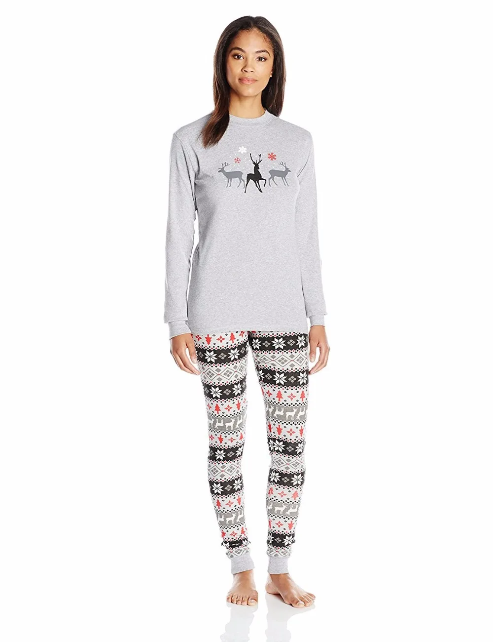 Семейные рождественские пижамы одежда для сна зимняя новогодняя Одежда девочек