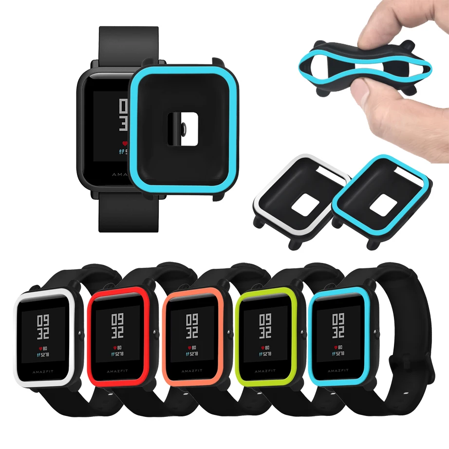Защитный чехол для Xiaomi Amazfit Bip Youth Watch мягкий силиконовый Bit защитный бампер