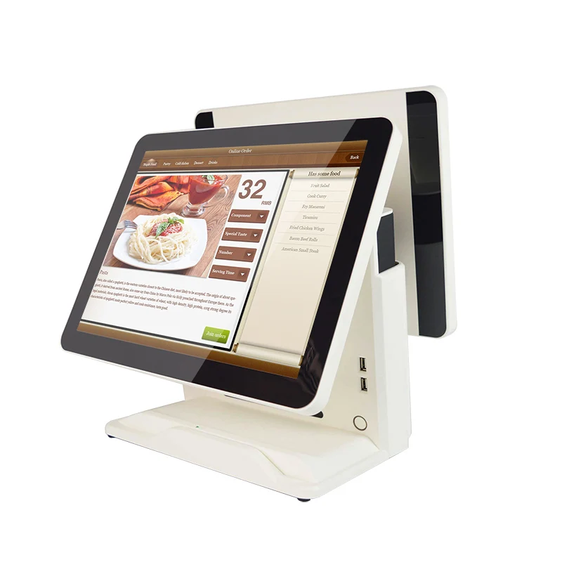 White Haina сенсорный 15 дюймов Сенсорный экран АЗС POS Системы двойной Экран Wifi POS машина - Цвет: White
