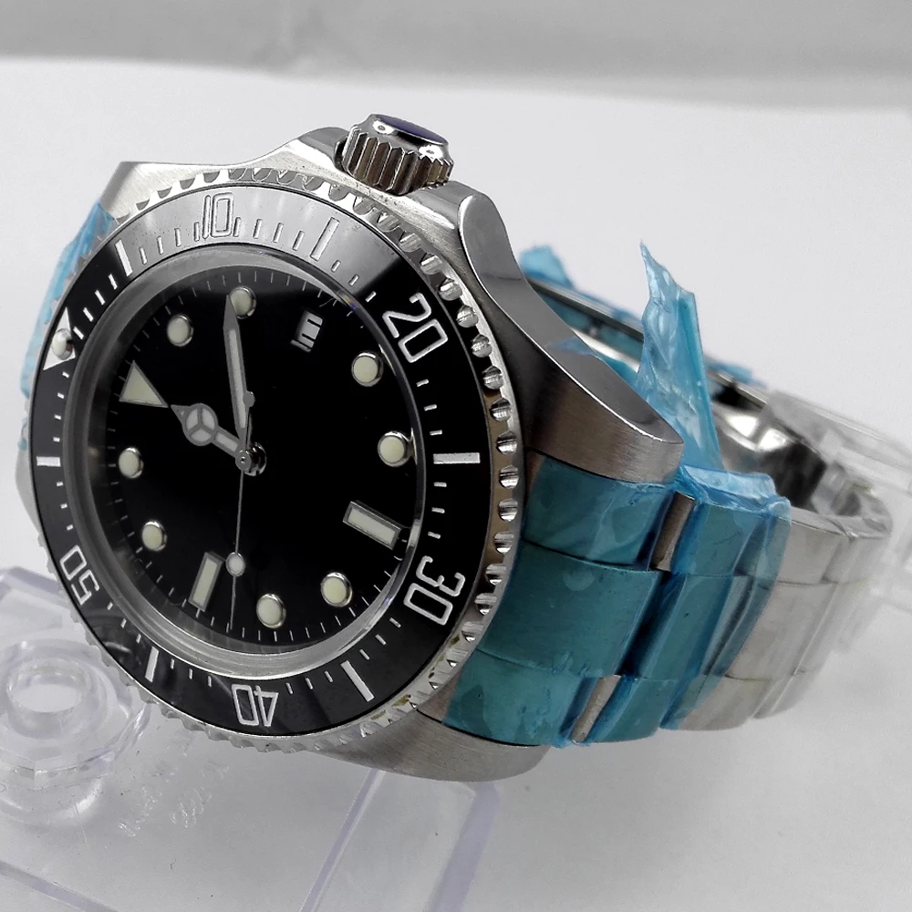 Часы Parnis 44 мм стерильный черный циферблат мужские часы|watch 44mm|watch menwatch men watch |