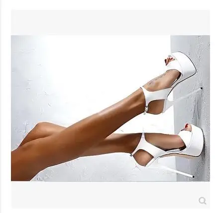 

Shoes women 2018 new sexy club 16 cm fish mouth high-heeled shoes sandals fine spring and summer fashion ultra-high waterproof s