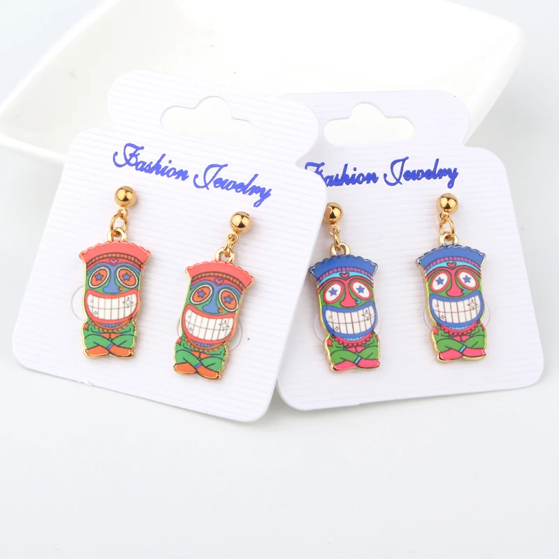 1 пара японского аниме мультфильм милый клоун Piecring Earstud серьги ювелирной эмалью