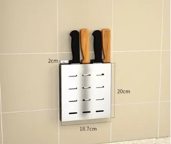 knife holder 304 нержавеющая сталь кухонная стойка настенная разделочная доска нож с доской держатель поставки приправа для хранения бесплатно пробивая - Цвет: knife holder